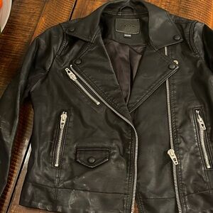 Blank NYC leather like moto jacket size small